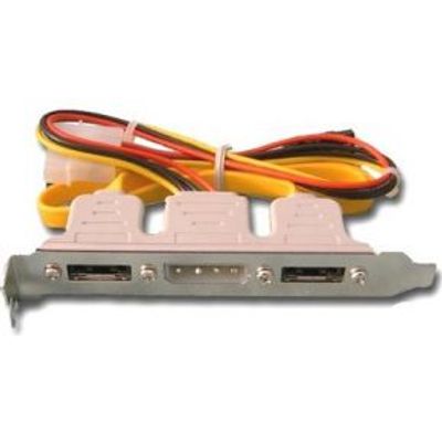 Haiqoe eSATA bracket 2x E-SATA 1x Molex power