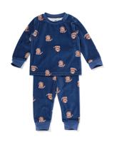 HEMA Babypyjama velvet hond blauw (blauw)