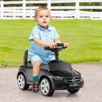 Mercedes-Benz Glijauto Glijvoertuig met Opbergruimte Onder de Zitting Schuifwagen met Claxon en Motorgeluid Zwart / Roze / Wit