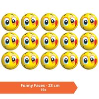 Bal - Voordeelverpakking - Funny Faces - 23 cm - 15 stuks - thumbnail
