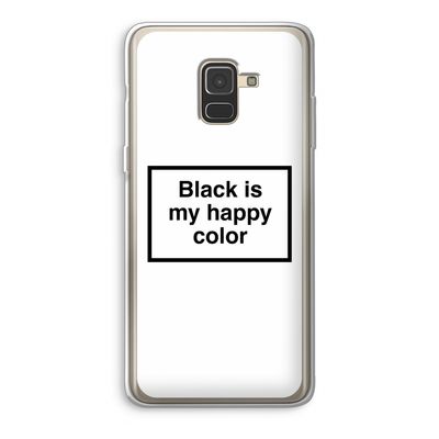 Black is my happy color: Samsung Galaxy A8 (2018) Transparant Hoesje