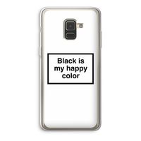 Black is my happy color: Samsung Galaxy A8 (2018) Transparant Hoesje