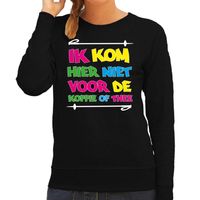 Apres ski sweater voor dames - koffie of thee - zwart - apres ski/winter trui