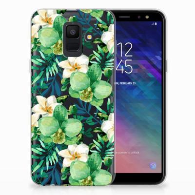 Samsung Galaxy A6 (2018) | TPU Case | Orchidee Groen Samsung Galaxy A6 (2018) | TPU Case | Orchidee Groen