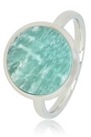 My Bendel Vita Ronde Ring Amazoniet Zilver