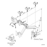 ROLINE LCD arm, tafelbevestiging, gasveer, 5 draaipunten - thumbnail