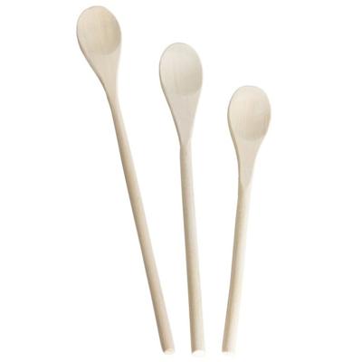 Gerimport Leukenlepels - 3x stuks - set pollepels - hout - 25/30/35 cm