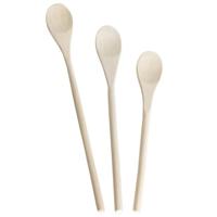 Gerimport Leukenlepels - 3x stuks - set pollepels - hout - 25/30/35 cm