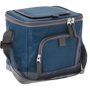 Strand/camping koeltas - schoudertas model - L22 x B18 x H22 cm - 2 vakken - blauw