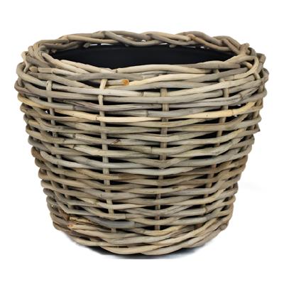 Planten/bloemen mand - rotan - gevlochten riet - D57 x H43 cm - drypot - plantenpot Planten/bloemen mand - rotan - gevlochten riet - D57 x H43 cm - drypot - plantenpot