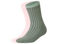 esmara 2 Paar dames huissokken (Groen/roze, 39-42)