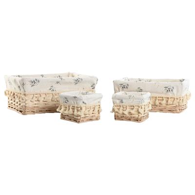Wasmand Home ESPRIT Natuurlijk vlechtwerk Shabby Chic 36 x 25 x 16 cm 4 Onderdelen