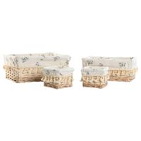 Wasmand Home ESPRIT Natuurlijk vlechtwerk Shabby Chic 36 x 25 x 16 cm 4 Onderdelen