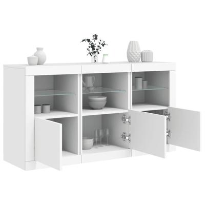 Dressoir met LED-verlichting 123x37x67 cm wit