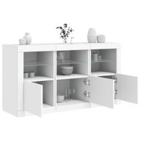 Dressoir met LED-verlichting 123x37x67 cm wit