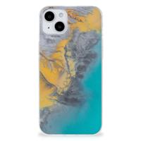 iPhone 15 | TPU | Siliconen hoesje | Marble Blue Gold