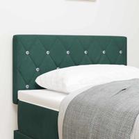 LED Hoofdbord met Kristalknop, Gequilt Donkergroen, 80 cm, Fluweel