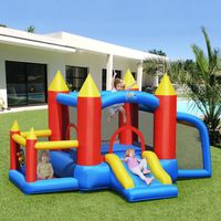 Opblaasbaar Springkasteel +450W Blower met Slide Ocean Balls 350 x 275 x 196 cm Kleurrijk