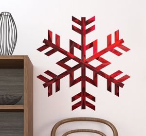 Muursticker rode sneeuwvlok