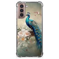 Case Anti-shock voor Samsung Galaxy S21 Plus Vintage Pauwen