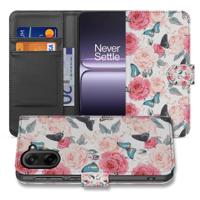 OnePlus Nord CE 5 | Book Case | Hoesje met Roze Butterfly Roses Design