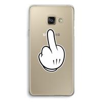 Middle finger black: Samsung Galaxy A3 (2016) Transparant Hoesje - thumbnail