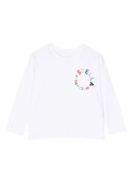 Stella McCartney Kids t-shirt longues manches à logo imprimé - Blanc