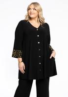 Yoek Vest met pailletten | Zwart | Maat 42/44