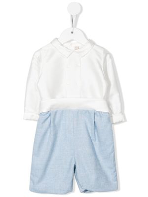 La Stupenderia combinaison en coton bicolore - Blanc