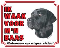 Labrador Retriever Waakbord - Zwart - thumbnail