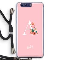 Pink Bouquet: Honor 9 Transparant Hoesje met koord