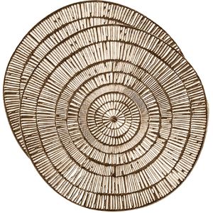 Set van 2x stuks ronde Placemats metallic goud look diameter 38 cm - Placemats