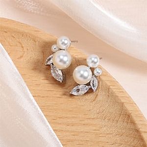 Dames Helder Wit Fijne sieraden Klassiek Laten vallen Stijlvol modieus Imitatieparel oorbellen Sieraden Zilver / Goud Voor Bruiloft Feest 1 paar Lightinthebox