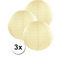 3 bolvormige lampionnen ivoor 35 cm - thumbnail