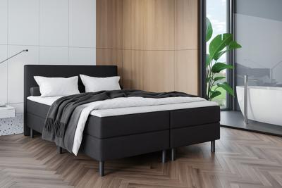 2dekans Boxspring Basic 160 x 200 Antraciet - [Stofschade Hoofdbord achterkant + 1 box schade onderzijde]