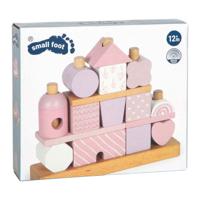 Small Foot - houten stapelhuis roze - 18dlg.