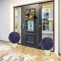 2 Buxus Bol Kunstmatige Lavendel UV-bestendige Kunstmatige Plant Bol Decoratieve Plant 38 cm