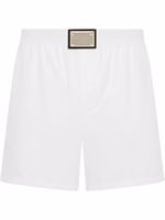 Dolce & Gabbana boxer à patch logo - Blanc - thumbnail