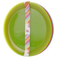 6x Gekleurde borden kunststof 21 cm voor kinderen