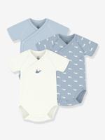 Set van 3 gekruiste body's baby PETIT BATEAU wit