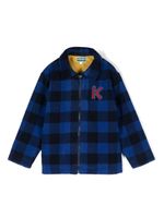 Kenzo Kids veste en laine à logo brodé - Bleu - thumbnail