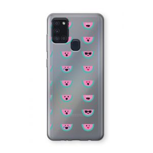 Smiley watermeloenprint: Samsung Galaxy A21s Transparant Hoesje