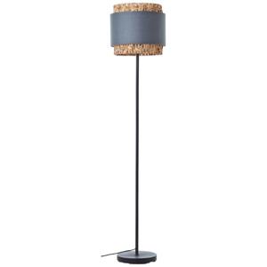 Brilliant Vloerlamp Waterlilly rotan met grijze stof 94552/22