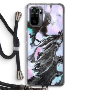 Pastel zwart: Xiaomi Redmi Note 10 Pro Transparant Hoesje met koord