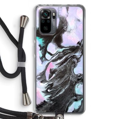 Pastel zwart: Xiaomi Redmi Note 10 Pro Transparant Hoesje met koord