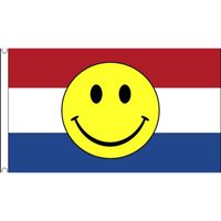 Vlag Holland met smiley 90 x 150 cm