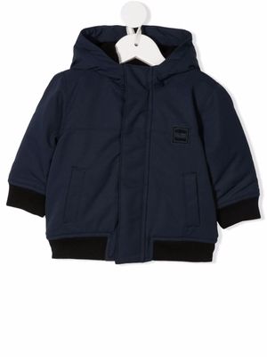 BOSS Kidswear doudoune à bords nervurés - Bleu