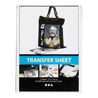 Creativ Company Transfer vellen, vel 21,5x28 cm, voor donker en licht textiel, wit, 3 vel/ 1 doos