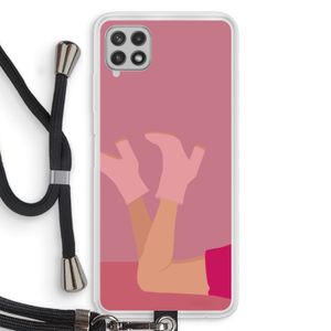 Pink boots: Samsung Galaxy A22 4G Transparant Hoesje met koord