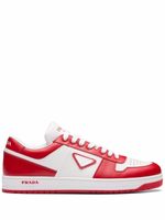 Prada triangle logo-patch low-top sneakers - Blanc